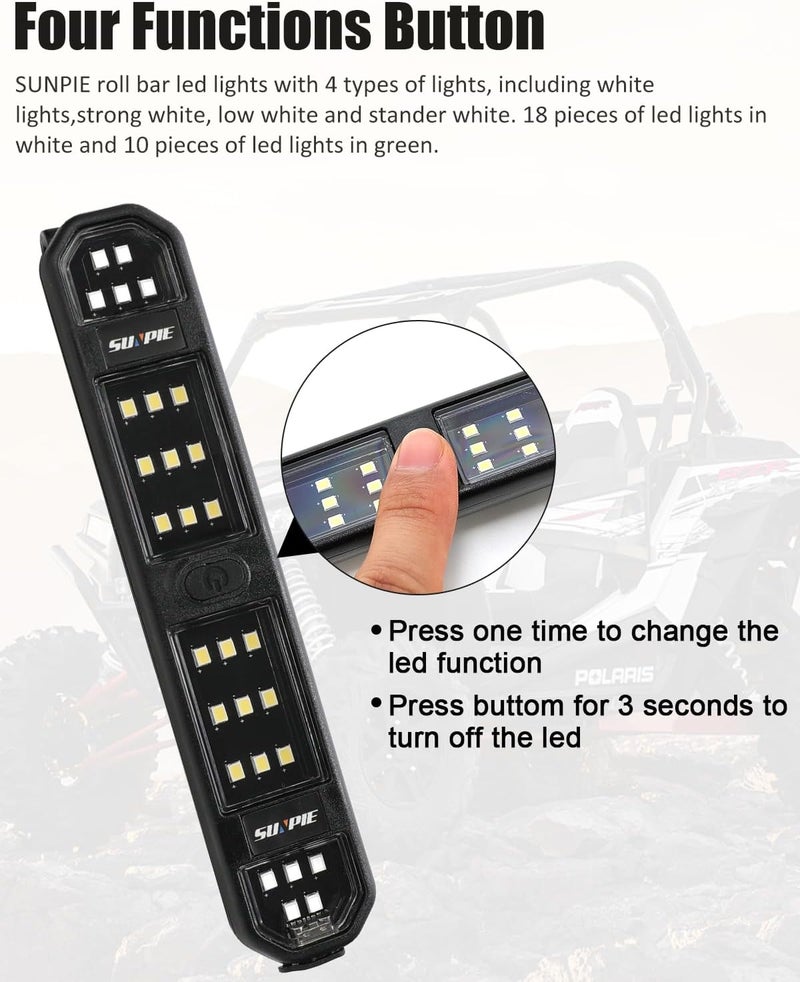 SUNPIE UTV Dome Light SXS Interior Wireless Lighting LED Battery Powered Rechargeable Upgrade Button&Magnet for Polaris Talon/Pioneer Kawasaki Mule/Teryx Can Am ATV Truck Tractor Boat, Four Modes - Image 4